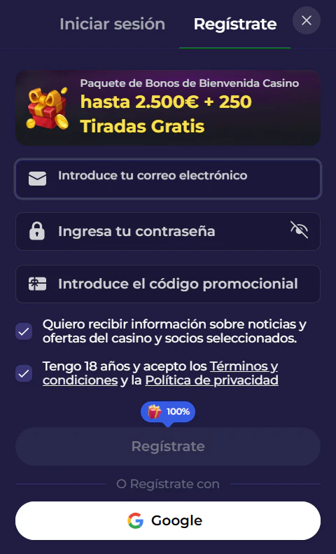 Registro de usuario e inicio de sesión en Lazybar Casino